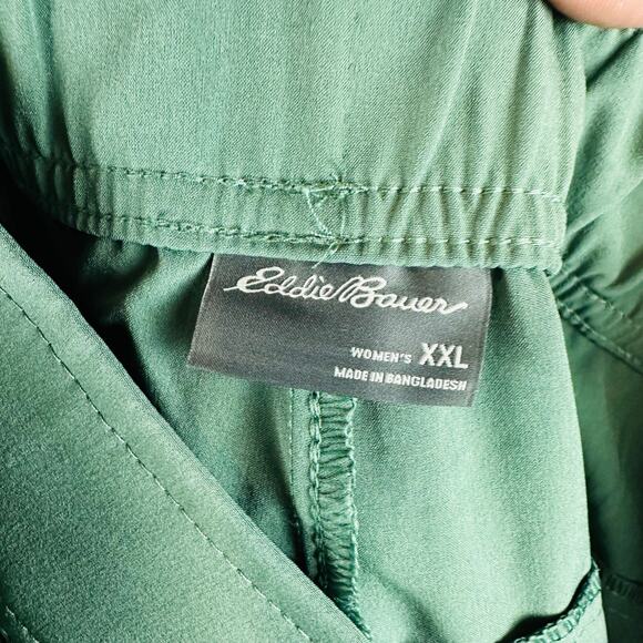 Eddie Bauer Womans Sz XXL Traveler Pants Pull On Green Hiking Camping Ankle - Picture 9 of 9
